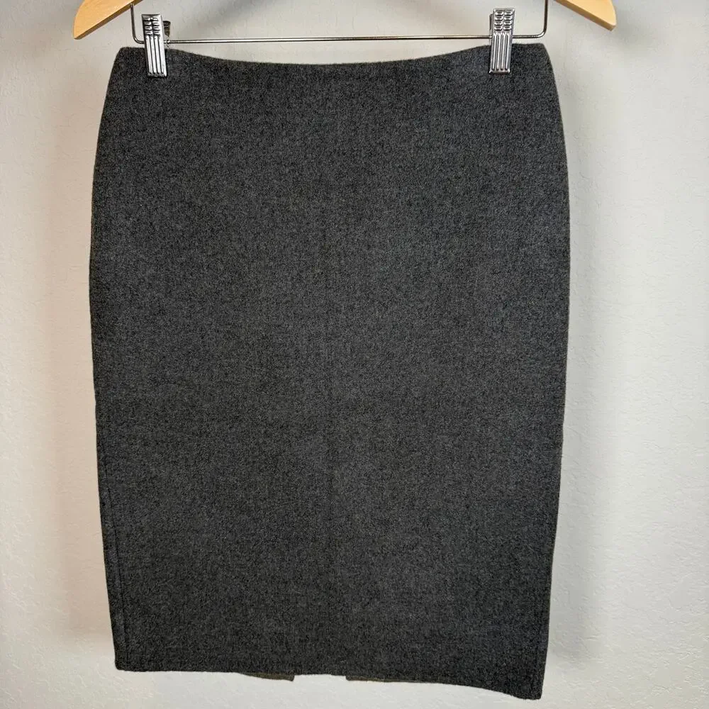 Women's Ralph Lauren Gray Wool and Silk Back Zip Pencil Skirt Size 8 NEW